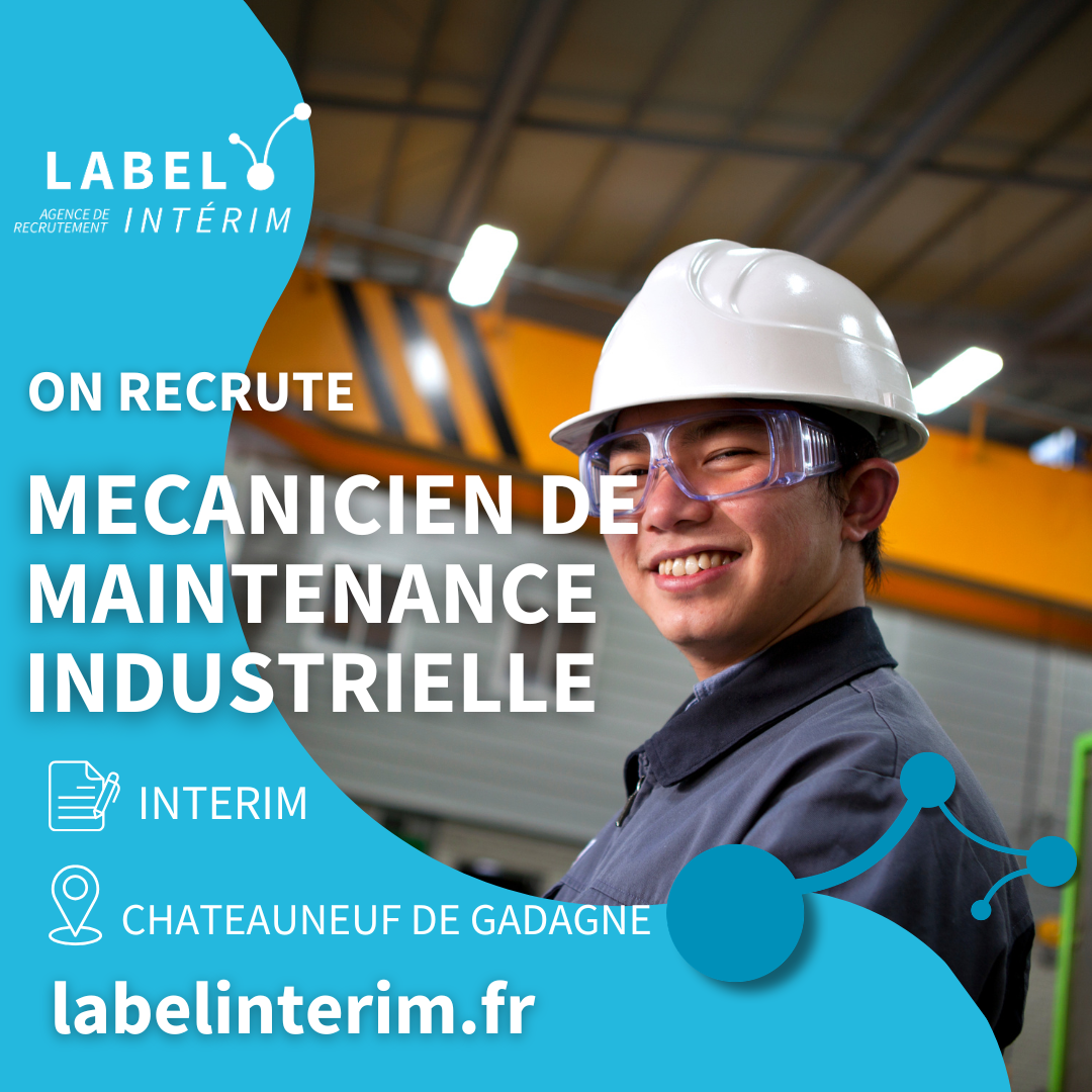 Offre d'emploi MECANICIEN DE MAINTENANCE INDUSTRIELLE